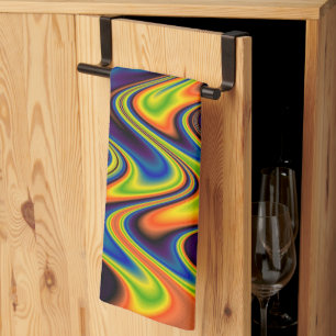 Wavy Multicolor Abstrakt Geschirrtuch