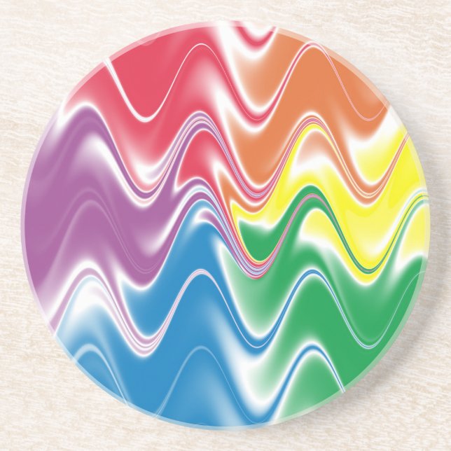 Wavy Multicolor Abstrakt Getränkeuntersetzer (Vorne)