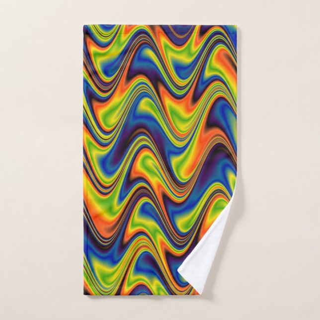 Wavy Multicolor Abstrakt Handtuch (Handtuch)