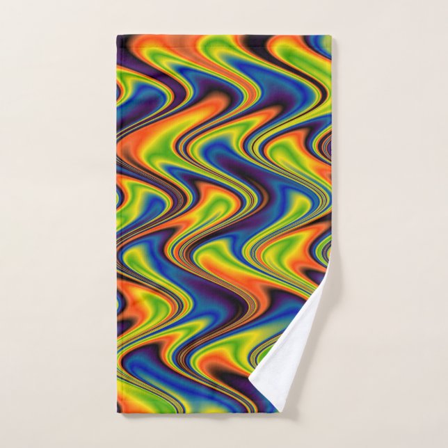 Wavy Multicolor Abstrakt Handtuch (Handtuch)