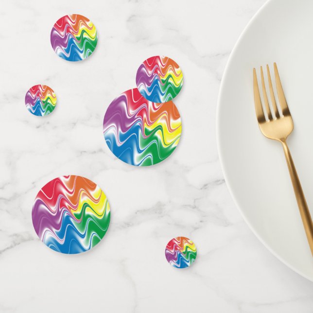 Wavy Multicolor Abstrakt Konfetti (Gruppe)