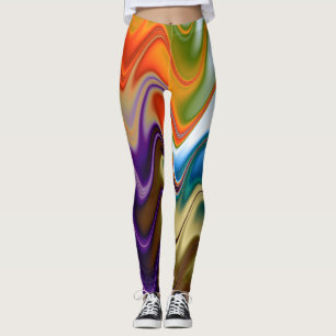 Wavy Multicolor Abstrakt Leggings