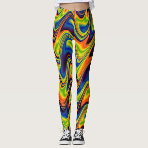 Wavy Multicolor Abstrakt Leggings