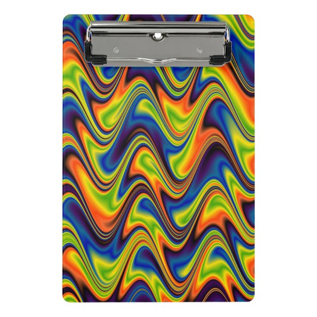 Wavy Multicolor Abstrakt Mini Klemmbrett (Vorderseite)