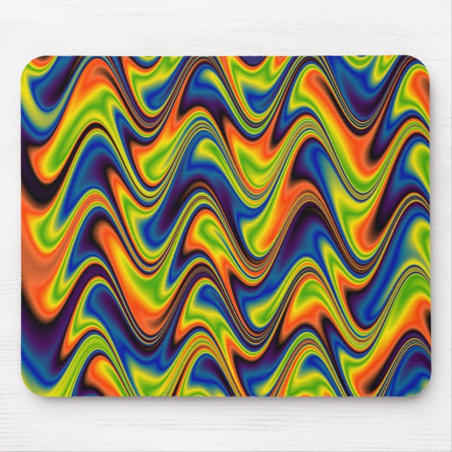 Wavy Multicolor Abstrakt Mousepad (Vorne)