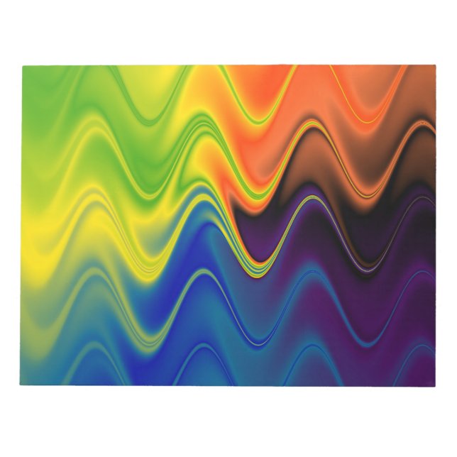 Wavy Multicolor Abstrakt Notizblock (Vorderseite)
