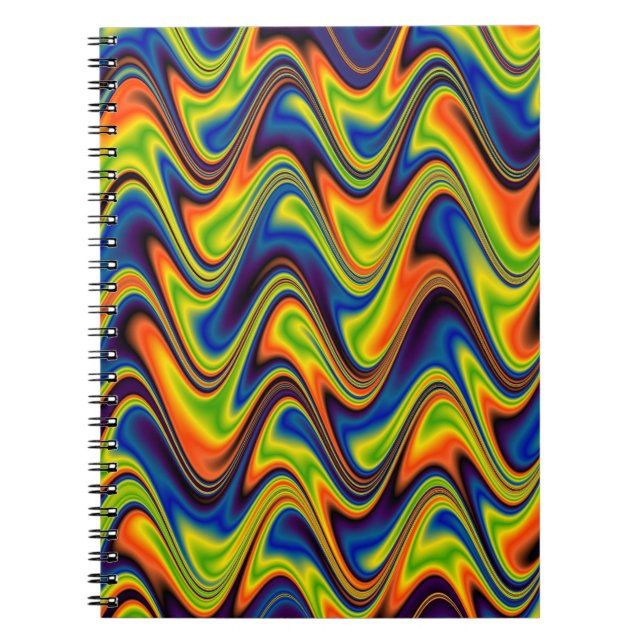 Wavy Multicolor Abstrakt Notizblock (Vorderseite)