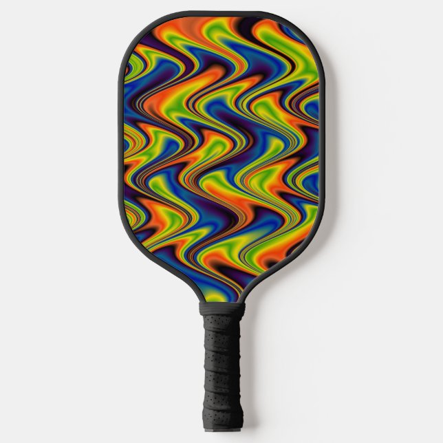 Wavy Multicolor Abstrakt Pickleball Schläger (Vorderseite)