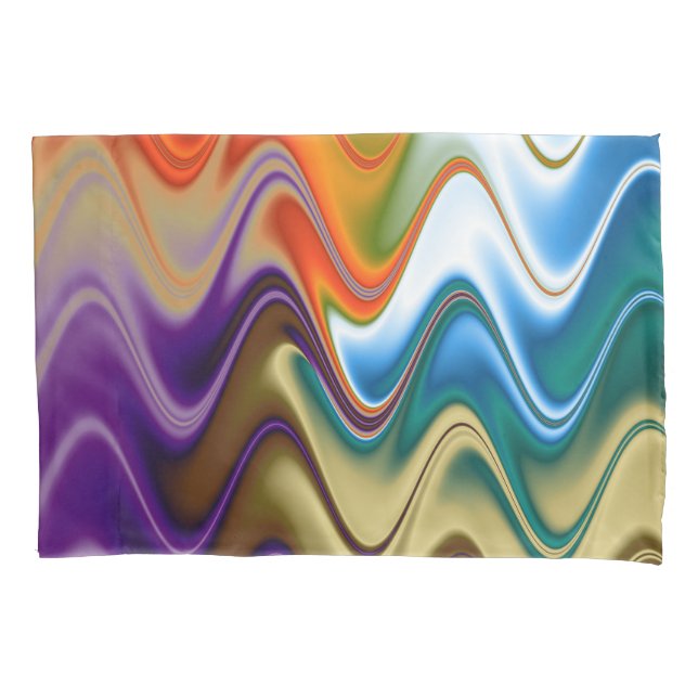 Wavy Multicolor Abstrakt Pillowcase Kissenbezug (Vorderseite)