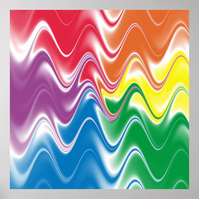 Wavy Multicolor Abstrakt Poster (Vorne)