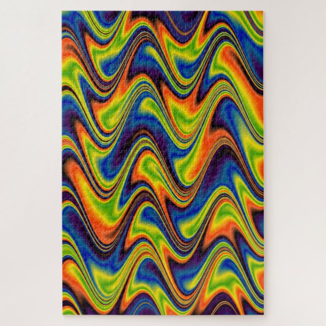 Wavy Multicolor Abstrakt Puzzle (Vertikal)
