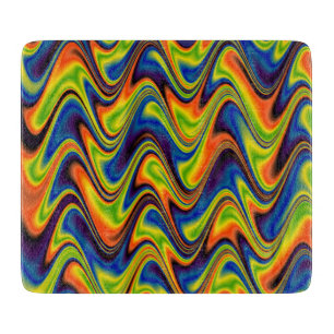 Wavy Multicolor Abstrakt Schneidebrett