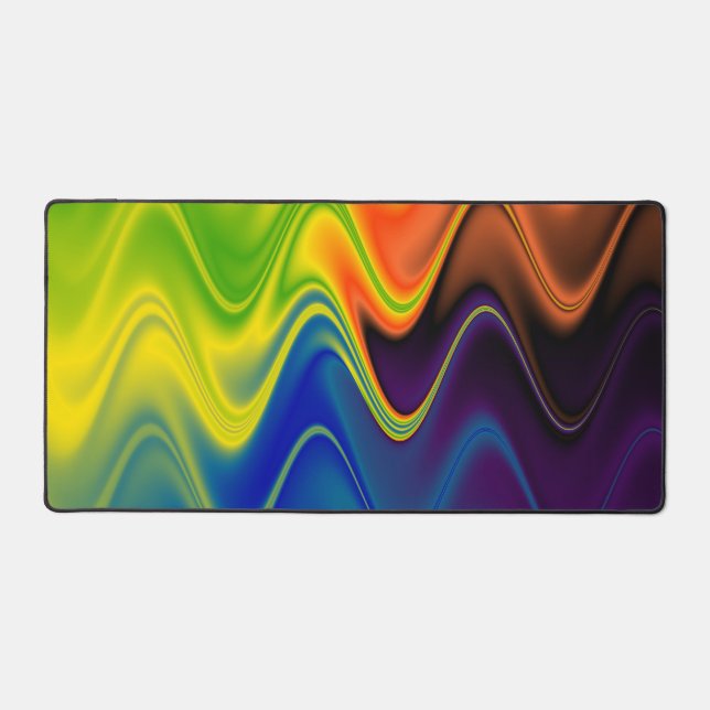Wavy Multicolor Abstrakt Schreibtischunterlage (Vorderseite)