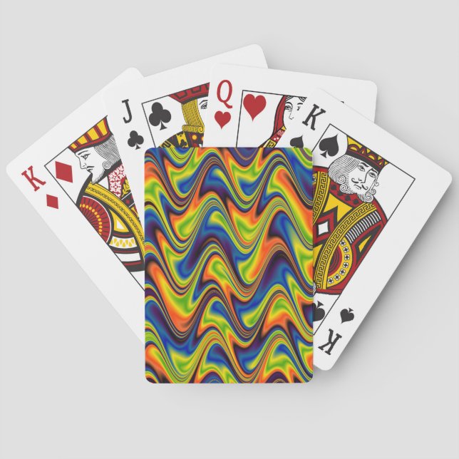 Wavy Multicolor Abstrakt Spielkarten (Rückseite)
