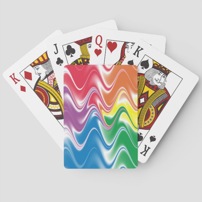 Wavy Multicolor Abstrakt Spielkarten (Rückseite)