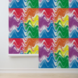 Wavy Multicolor Abstrakt Tapete
