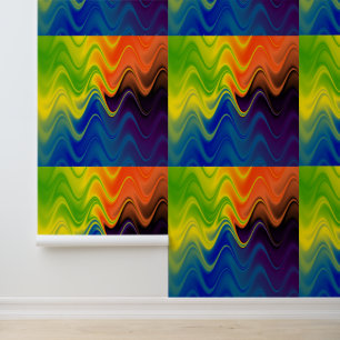 Wavy Multicolor Abstrakt Tapete