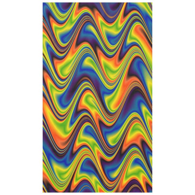 Wavy Multicolor Abstrakt Tischdecke (Vorderseite)