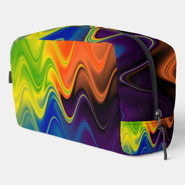 Wavy Multicolor Abstrakt Waschbeutel (Rechte Ecke)
