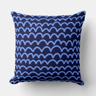 Wavy Muster - Baby Blue on Deep Navy 00033 Kissen