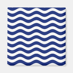 Wavy Navy Streifen Dekor Magnet