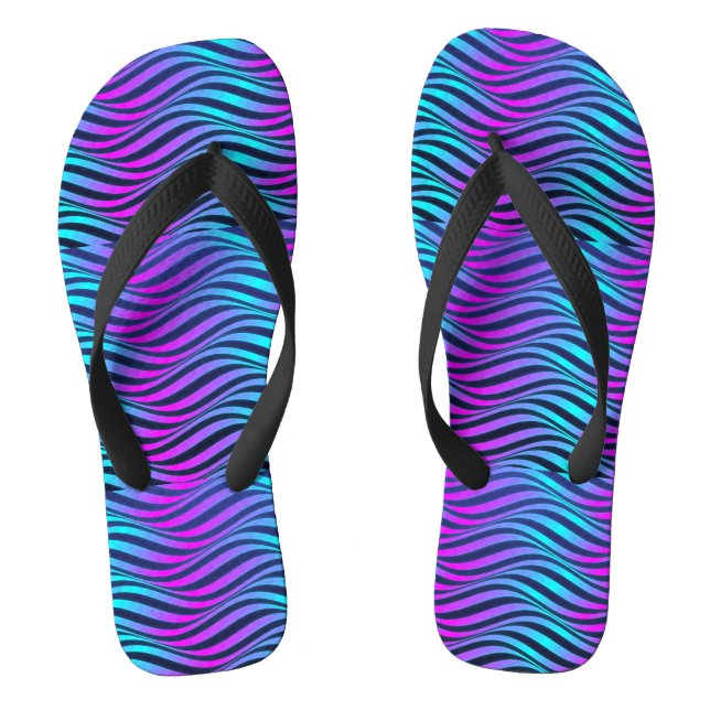 Wavy Neon Colored Flip Flops (Fußbett)