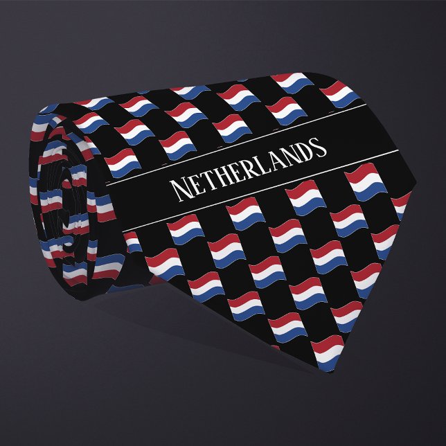 Wavy Netherlands Flag Pattern Krawatte (Von Creator hochgeladen)