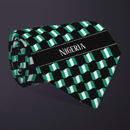Wavy Nigeria Flag Pattern Krawatte