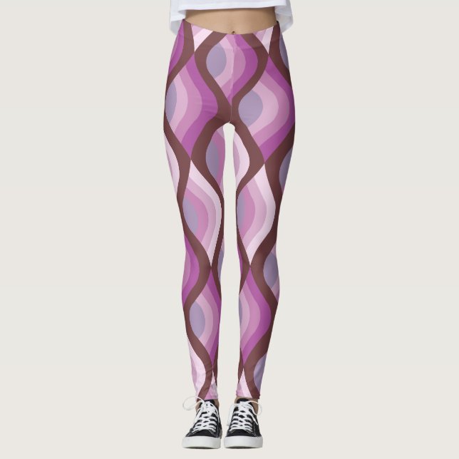 Wavy Ombre Purple All-Over-Print Leggings (Vorderseite)
