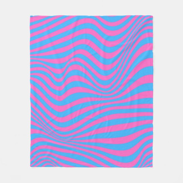 Wavy Optical Illusion Muster Fleecedecke (Vorderseite)