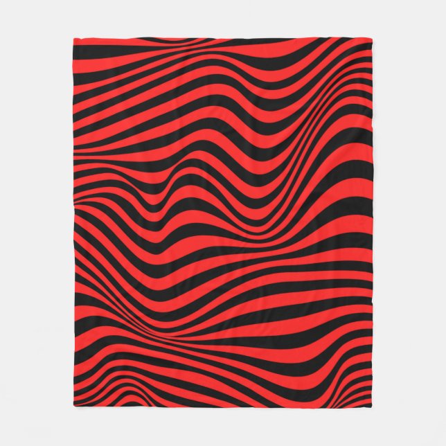 Wavy Optical Illusion Muster Fleecedecke (Vorderseite)