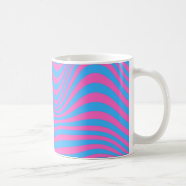 Wavy Optical Illusion Muster Kaffeetasse (Rechts)