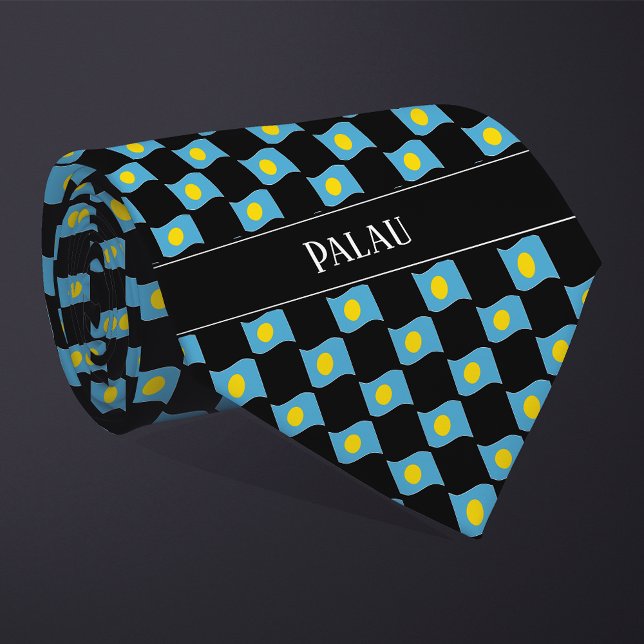 Wavy Palau Flag Pattern Krawatte (Von Creator hochgeladen)