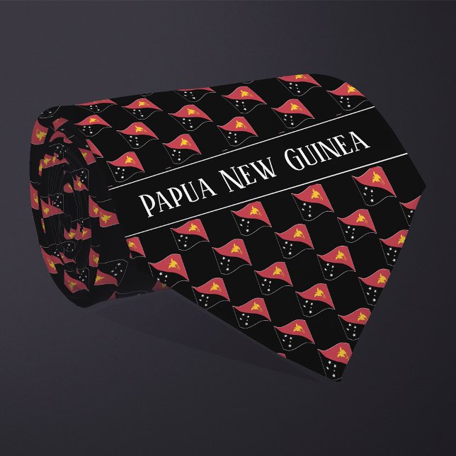 Wavy Papua Neues Guinea-Flag-Muster Krawatte (Von Creator hochgeladen)