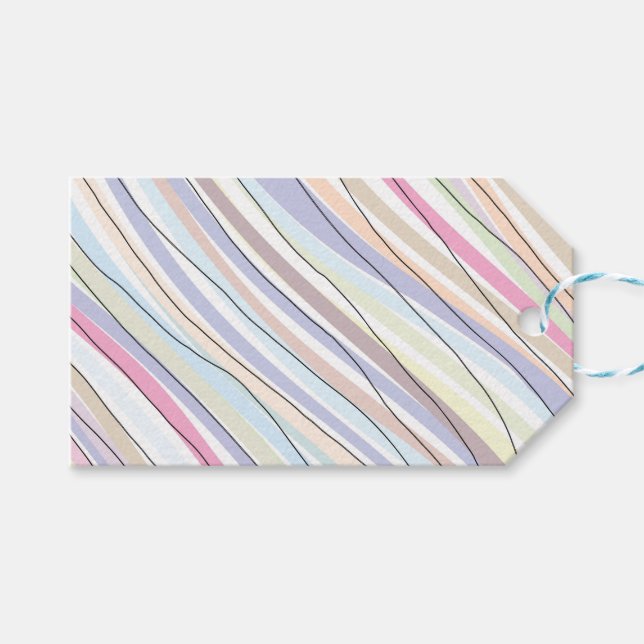 Wavy Pastel Colors Geschenkanhänger (Vorderseite (Horizontal))