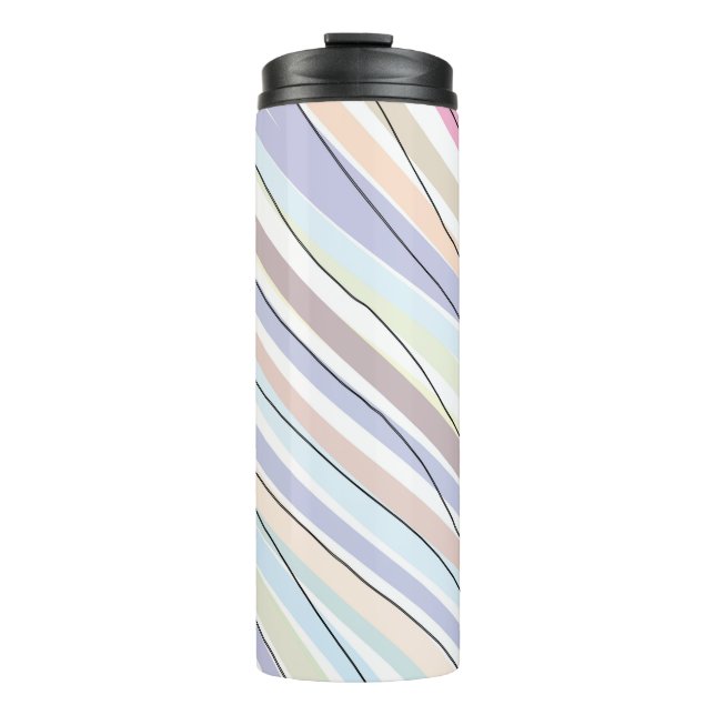 Wavy Pastel Colors Thermosbecher (Vorderseite)