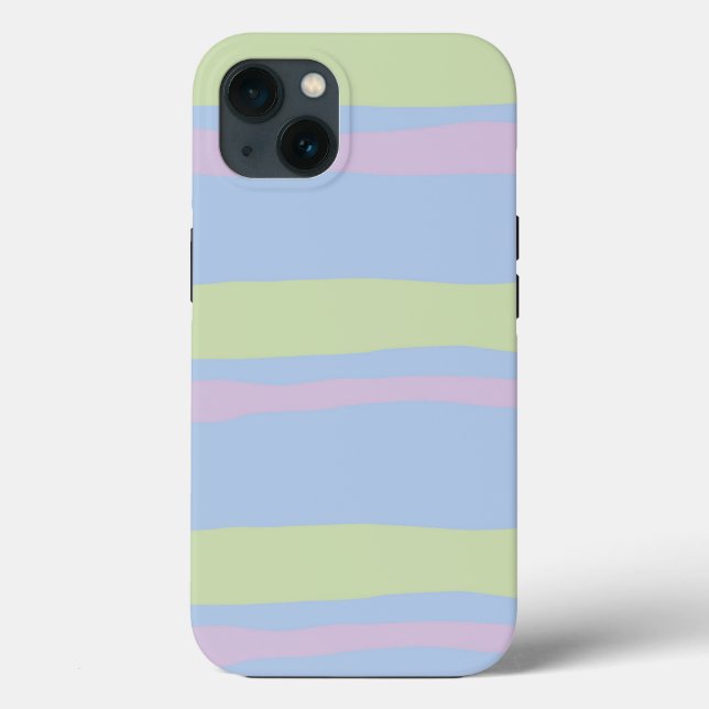 Wavy Pastel Streifen | Farblich angepasster Fall p Case-Mate iPhone Hülle (Rückseite)