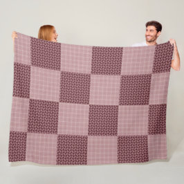 Wavy Patched Faded Rose/Rose Gold Plaid Fleecedecke