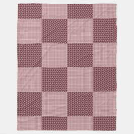 Wavy Patched Faded Rose/Rose Gold Plaid Fleecedecke