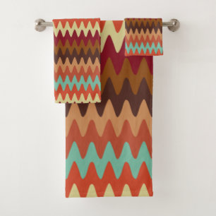 Wavy Pattern Sedona Südwest Badhandtuch Set