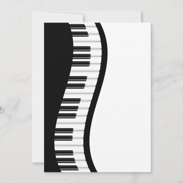 Wavy Piano Keyboard Einladungskarte Einladung (Vorderseite)