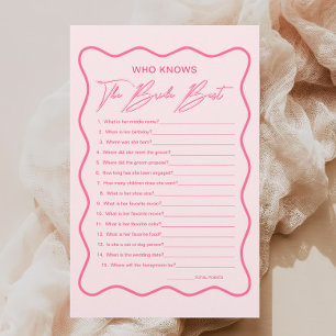 Wavy Pink Brautparty, das die Braut am besten kenn