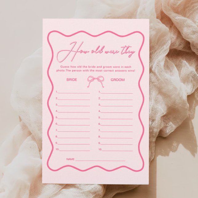 Wavy Pink Brautparty Guess Age Game (Von Creator hochgeladen)