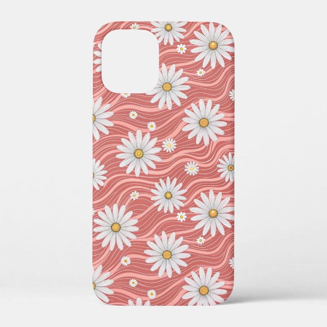 Wavy Pink Daisies Case-Mate iPhone Hülle (Rückseite)