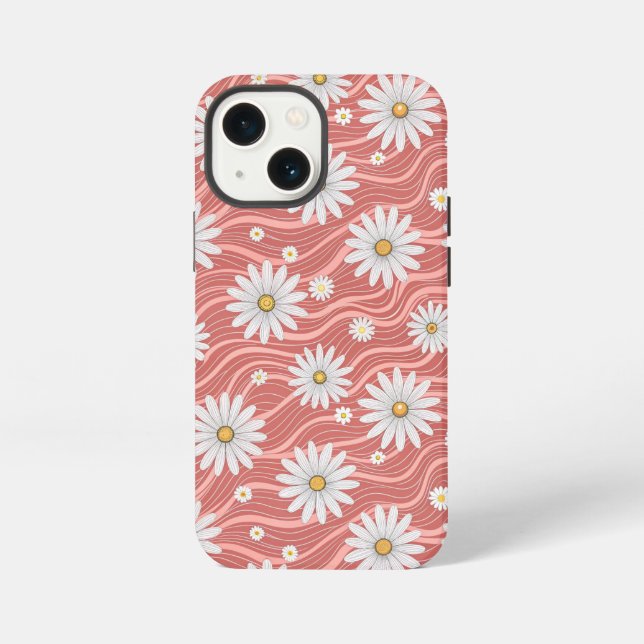 Wavy Pink Daisies iPhone Hülle (Rückseite)