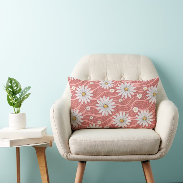 Wavy Pink Daisies  Lendenkissen (Stuhl )