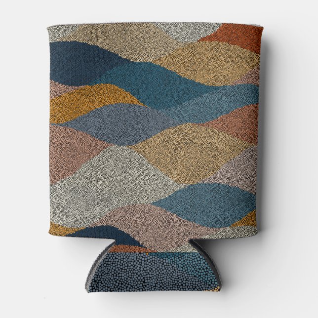 Wavy Polka Dot: Vintages Textil. Dosenkühler (Vorderseite)