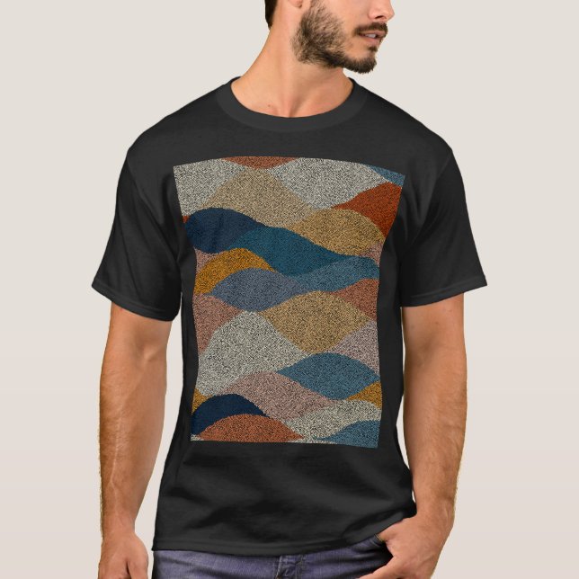Wavy Polka Dot: Vintages Textil. T-Shirt (Vorderseite)