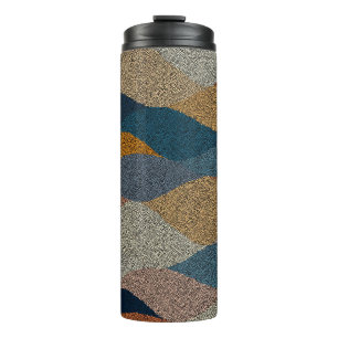 Wavy Polka Dot: Vintages Textil. Thermosbecher