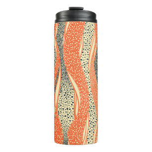Wavy Polka Punkt, von Hand gezeichnet Muster. Thermosbecher